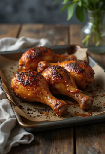 Coxas de frango BBQ servidas