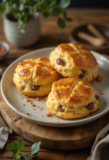 Pãozinhos com chouriço servidos
