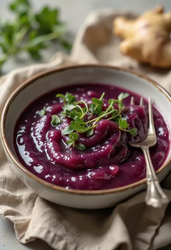 Molho de gengibre com vinho tinto e estragão servido