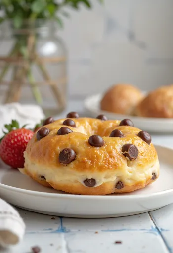 Donut com pepitas de chocolate e leite
