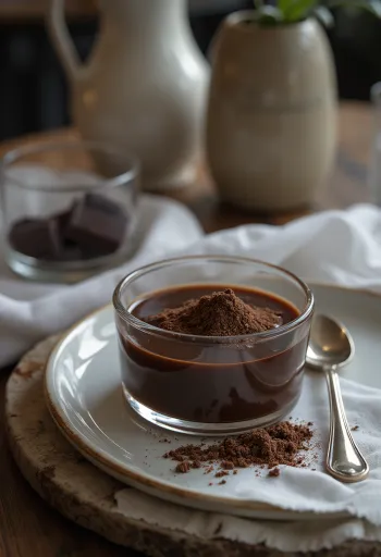 Licor de chocolate servido em garrafa