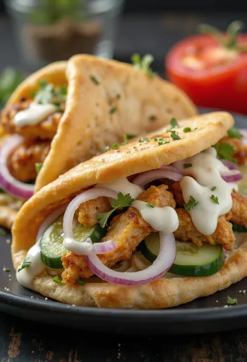 Gyros de frango servido