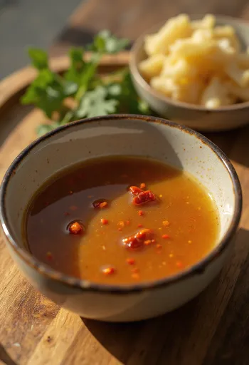 Molho asiático de mel e gengibre numa tigela