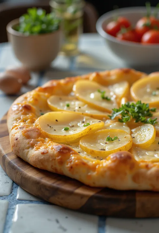 Pizza com queijo raclette suíço