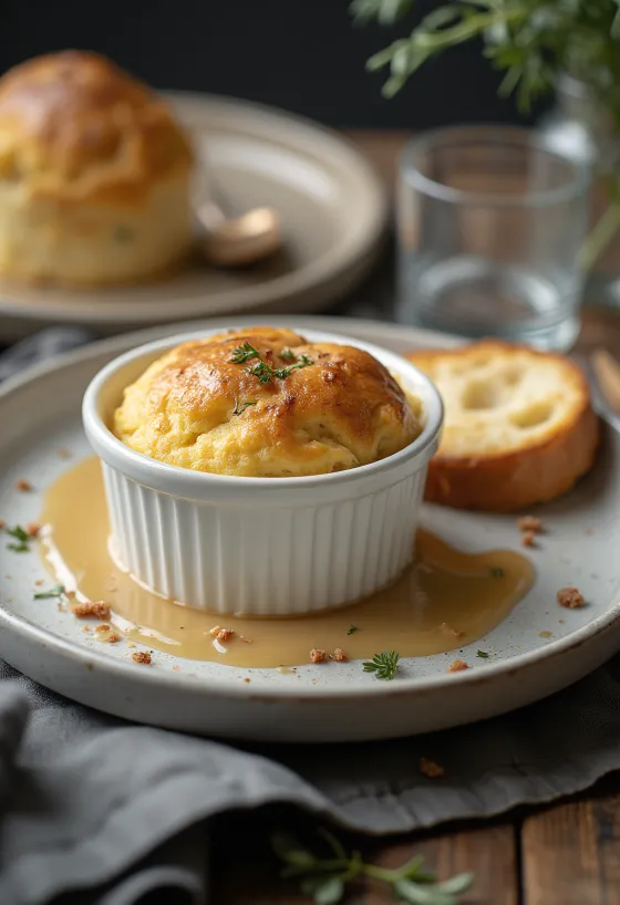 Gâteau de foie servido com torrada e salada
