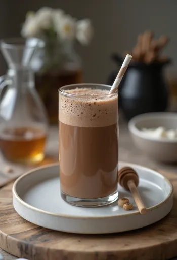 Batido de chocolate servido em copo