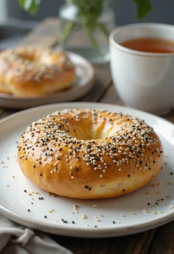 Bagel de Sementes de Papoila e Baunilha acabado de fazer