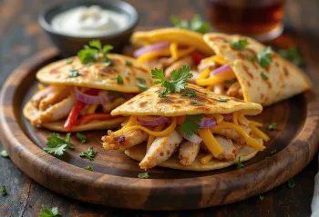 Quesadilla de frango servida fresca