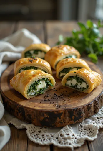Rolo de massa filo dourada e estaladiça com recheio verde