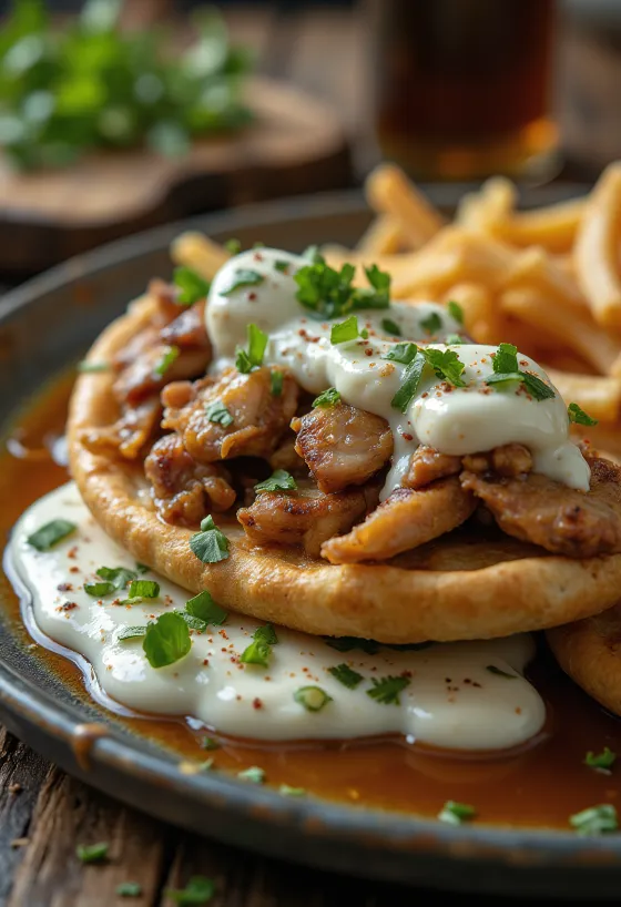 Pita gyros mista com tzatziki fresco