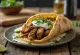 Pita gyros mista com tzatziki fresco