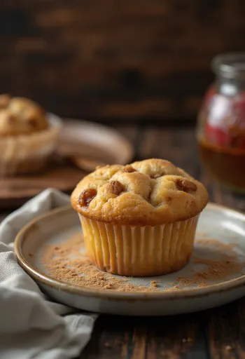 Cupcake de maçã e canela acabado de fazer