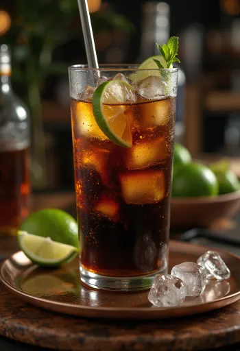 Cocktail Cuba Libre servido fresco
