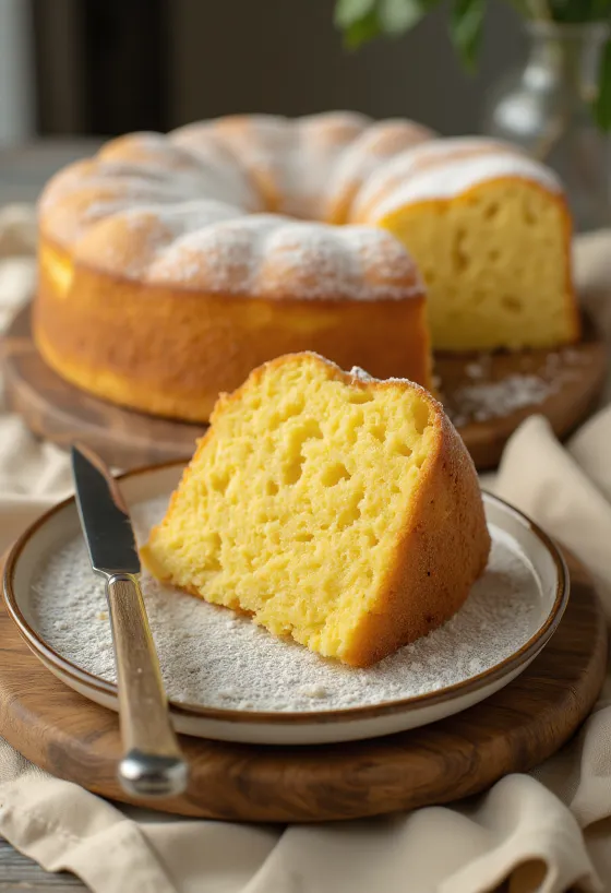 Bolo de manteiga simples servido simplesmente