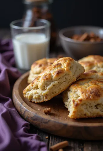 Scone de canela servido
