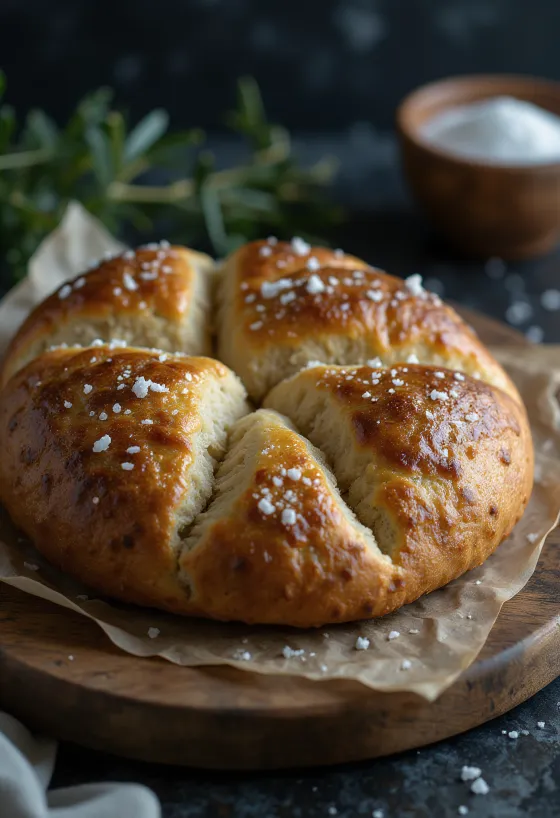 Focaccia de farinha de centeio rústica