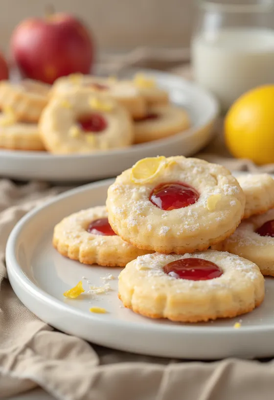 Linzer de maçã e limão servido