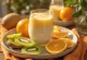 Kefir probiótico de kiwi e laranja, bebida refrescante e saudável