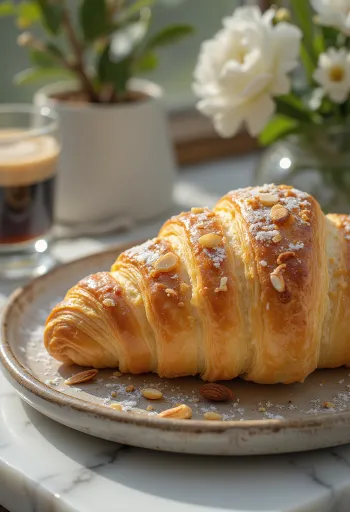 Croissant baixo em hidratos de carbono servido