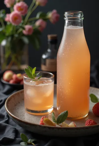 Kombucha probiótica de lichia, bebida refrescante e saudável