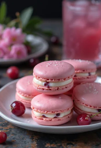 Macarons de punch sem álcool servidos