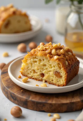 Fatias de mel e avelã servidas