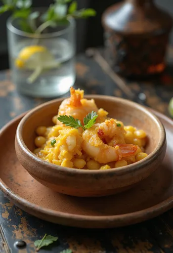 Acarajé com vatapá, comida brasileira crocante com molho de coco
