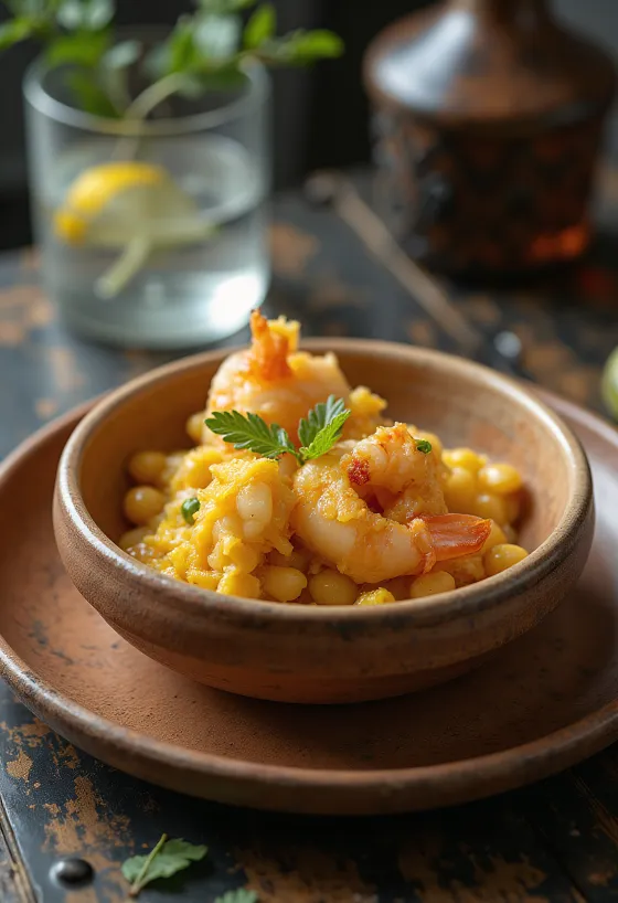 Acarajé com vatapá, comida brasileira crocante com molho de coco