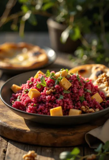 Caril de Quinoa e Beterraba com Tofu