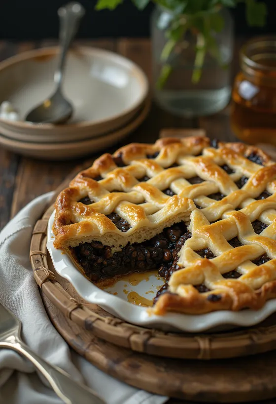 Tarte de papoila e mel servida
