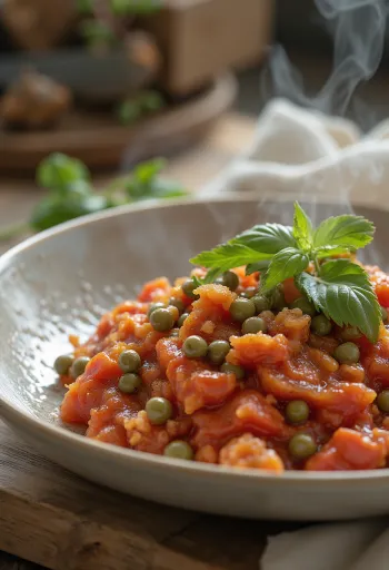 Molho de tomate com alcaparras servido