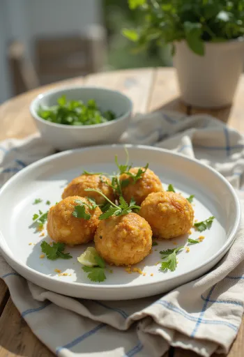 Acarajé com salada de tomate verde, comida brasileira crocante