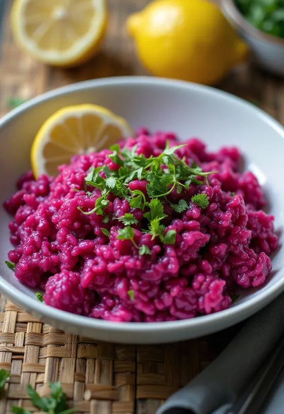 Arroz de Beterraba servido