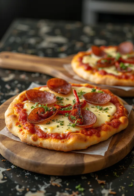 Pizza Diavola com gorgonzola e malagueta