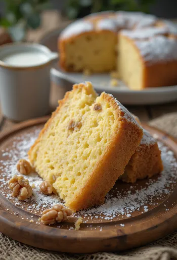 Bolo de nozes servido num prato