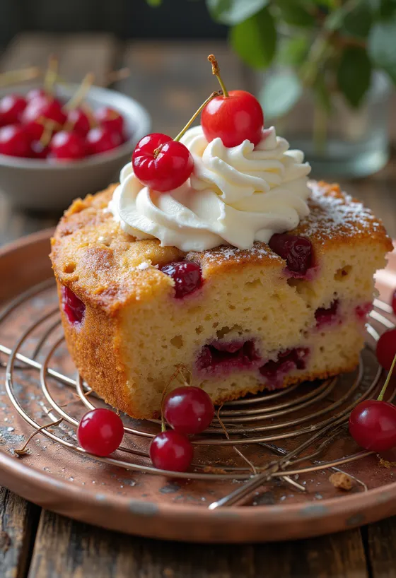 Bolo de groselha e canela servido em fatias