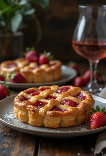 Crostata com doce de morango servida fresca