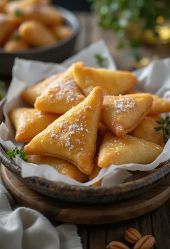 Mandazi frito dourado servido