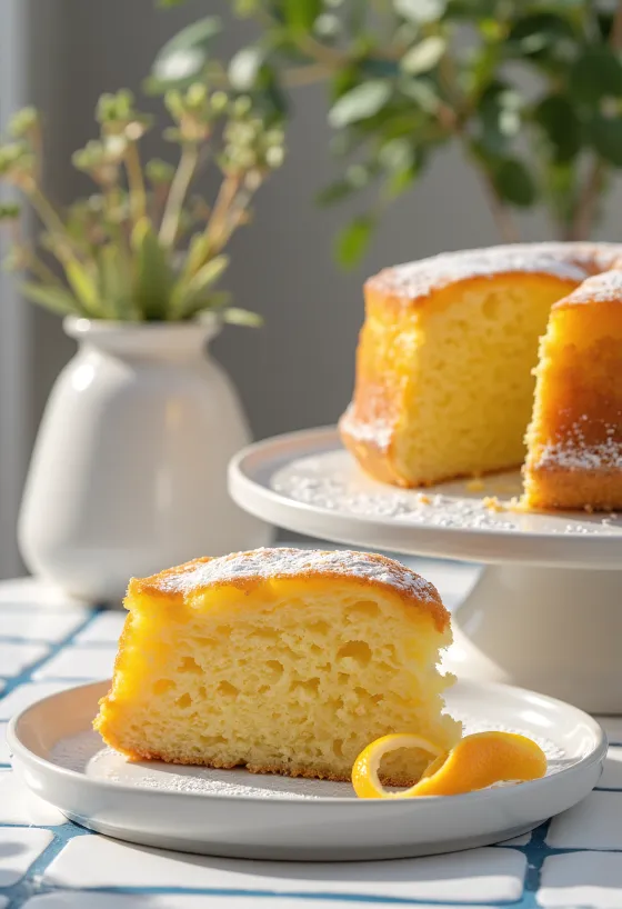 Bolo de laranja servido