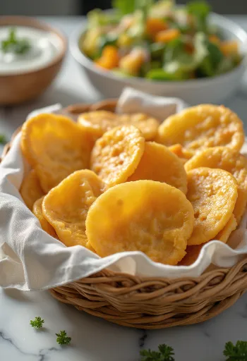 Bolachas de queijo crocantes acabadas de fazer, com camada de queijo dourada.