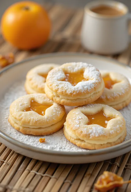 Linzer de maçã e laranja servido