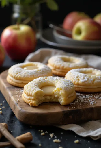 Linzer de maçã e baunilha servido