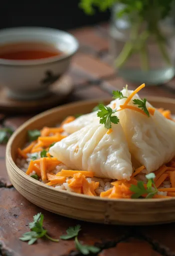 Zongzi de cenoura servido fresco