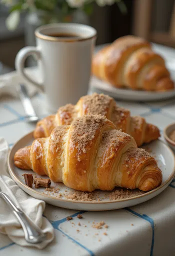 Croissant de canela acabado de fazer