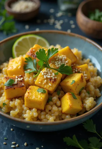 Caril de Quinoa com Alho e Tofu