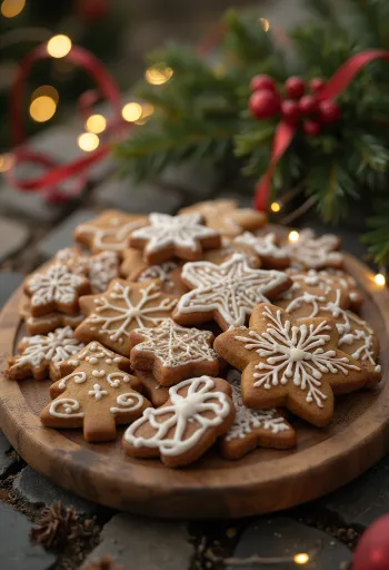 Bolachas de gengibre e mel com formas de Natal