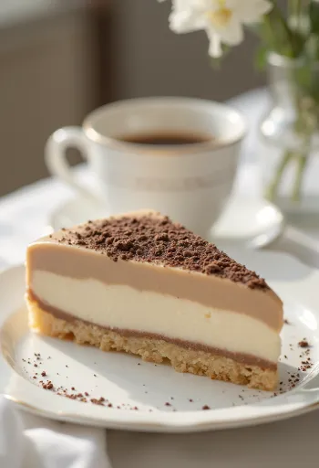 Bolo de mousse de castanha em apresentação elegante