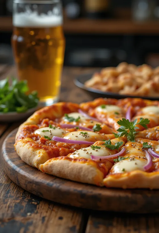 Kimchi pizza com kimchi coreano e molho gochujang