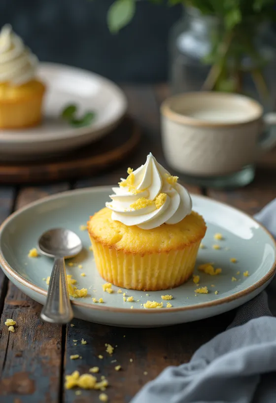 Cupcake de queijo quark com creme de mascarpone