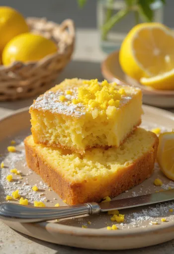 Bolo de limão sem glúten decorado com rodelas de limão fresco